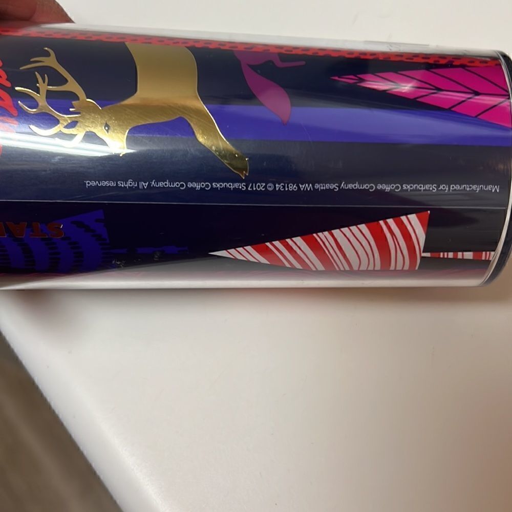 Starbucks Holiday Christmas Animal Print Plastic 2017 Tumbler - Picture 5 of 6
